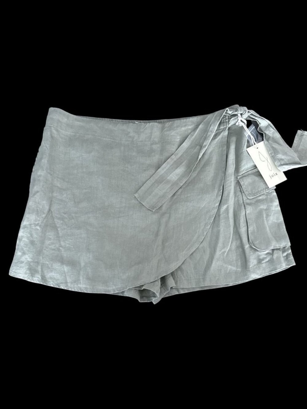 NWT Joie 100% Linen Wrap-Style Shorts In Sage Green Size Size XL